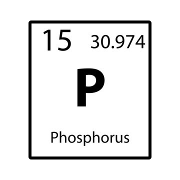 Phosphorus periodic table element icon on white background vector