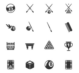Obraz premium billiard icon set