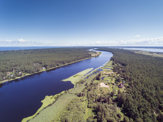 Fototapeta na wymiar Lielupe river and Jurmala city, Latvia.