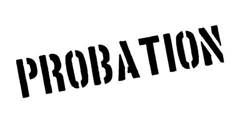Probation rubber stamp. Grunge design with dust scratches. Effects can be easily removed for a clean, crisp look. Color is easily changed.