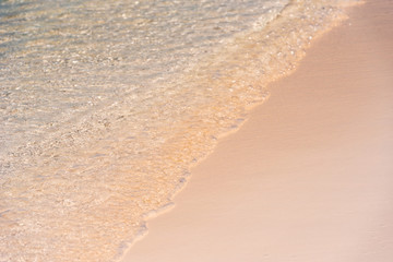 Beach wave close-up of Cayo Largo, Cuba. Сlose-up.