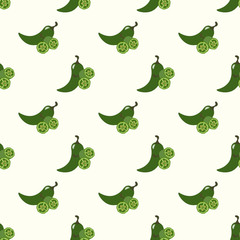 Seamless background image colorful vegetable food ingredient green jalapeno pepper