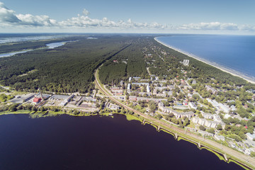 Lielupe river, gulf of Riga and Jurmala city, Latvia.