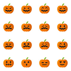 Pumpkin Halloween In Flat Color