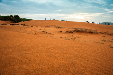 Fototapeta na wymiar The whole scene of sand dunes in Mui Ne, Phan Thiet, Vietnam.