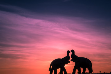 Sunset Elephant Silhouette 1