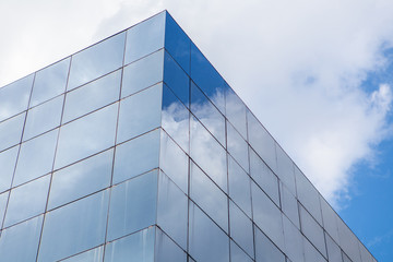 Glass building. cube of glass