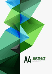 Triangular low poly vector a4 size geometric abstract template