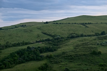 velvet soft green hill in Transylvania, Romania