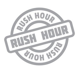 Rush Hour rubber stamp. Grunge design with dust scratches. Effects can be easily removed for a clean, crisp look. Color is easily changed.