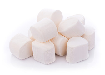 marshmallows on white background