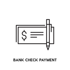 Bank Check Payment Vector Icon