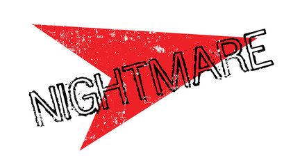 Nightmare rubber stamp. Grunge design with dust scratches. Effects can be easily removed for a clean, crisp look. Color is easily changed.