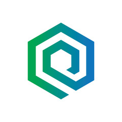 Abstract hexagon business finance logo vector image