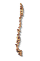 Countries winemakers - maps from wine corks. Map of Chile on white background. Clipping path...
