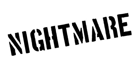 Nightmare rubber stamp. Grunge design with dust scratches. Effects can be easily removed for a clean, crisp look. Color is easily changed.