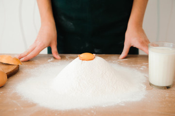 Chef preparing dough - cooking process