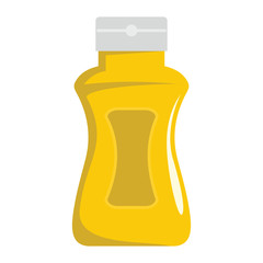 Barbeque mustard tool icon. Cartoon grill mustard in cartoon flat style vector illustration isolated on white background for web