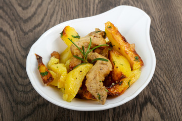 Fried potato with pork
