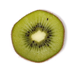 Kiwi fruit slices isolated on white background