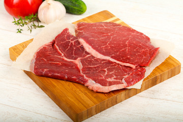 Raw beef steak