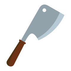 Barbeque axe icon flat cartoon vector illustration of axe icon for design and web isolated on white background. Barbeque axe vector object for labels, logos and advertising