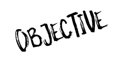 Objective rubber stamp. Grunge design with dust scratches. Effects can be easily removed for a clean, crisp look. Color is easily changed.