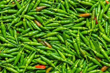 Green and red chilli mixed background