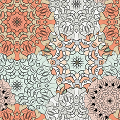 Seamless exotic pattern. Ornament for decoration, decoupage, print for cloth, wallpaper or wrapper. Ethnic oriental or african exotic style.