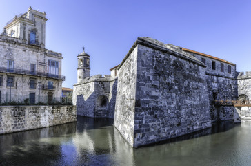 Panorama of Castillo Vieja on a beautiful day in Habana Vieja, Havana, Cuba