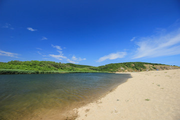 The mouth of the Veleka river at Sinemorets, Bulgaria