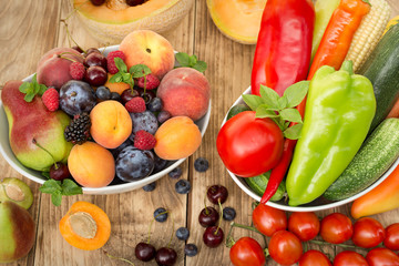 Healthy food, healthy eating - fresh organic seasonal fruits and vegetables
