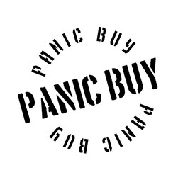 Panic Buy rubber stamp. Grunge design with dust scratches. Effects can be easily removed for a clean, crisp look. Color is easily changed.