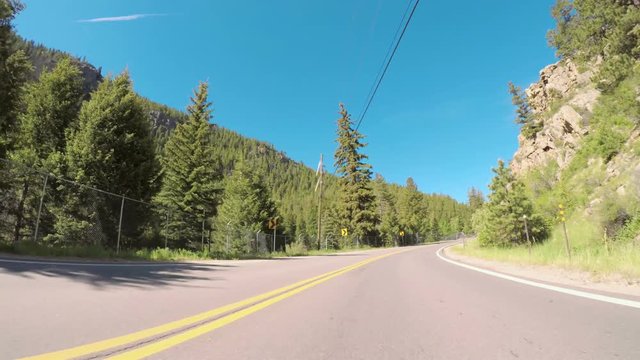 POV point of view -  Driving on small road in the mountains