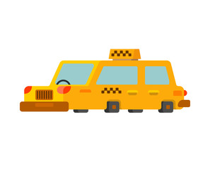 Taxi isolated. Yellow Car Transportation of people