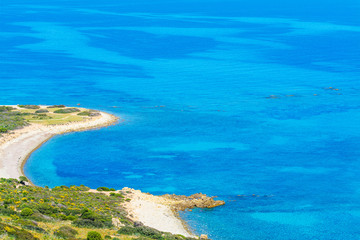 Fototapeta na wymiar Blue sea in Sardinia coastline