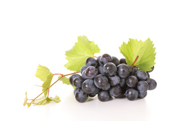 isolated grape and leaf