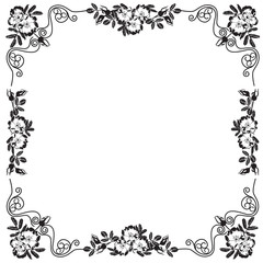Decorative frame, frame for the text in the black-and-white vector image