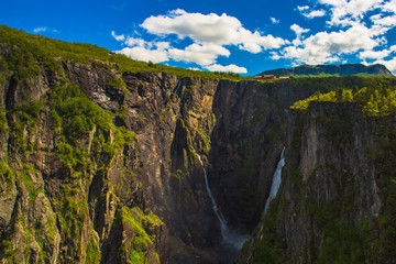 Voringsfossen Waterfall. Hordaland, Norway.