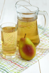 Pear juice in a jug