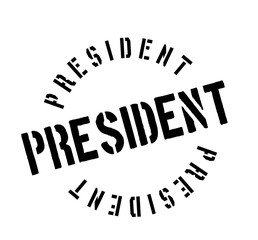 President rubber stamp. Grunge design with dust scratches. Effects can be easily removed for a clean, crisp look. Color is easily changed.