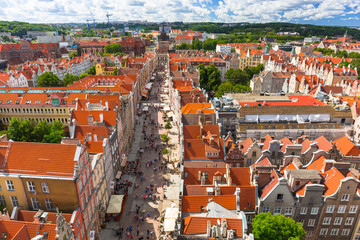 Naklejka premium The Long Lane of the old town in Gdansk, Poland