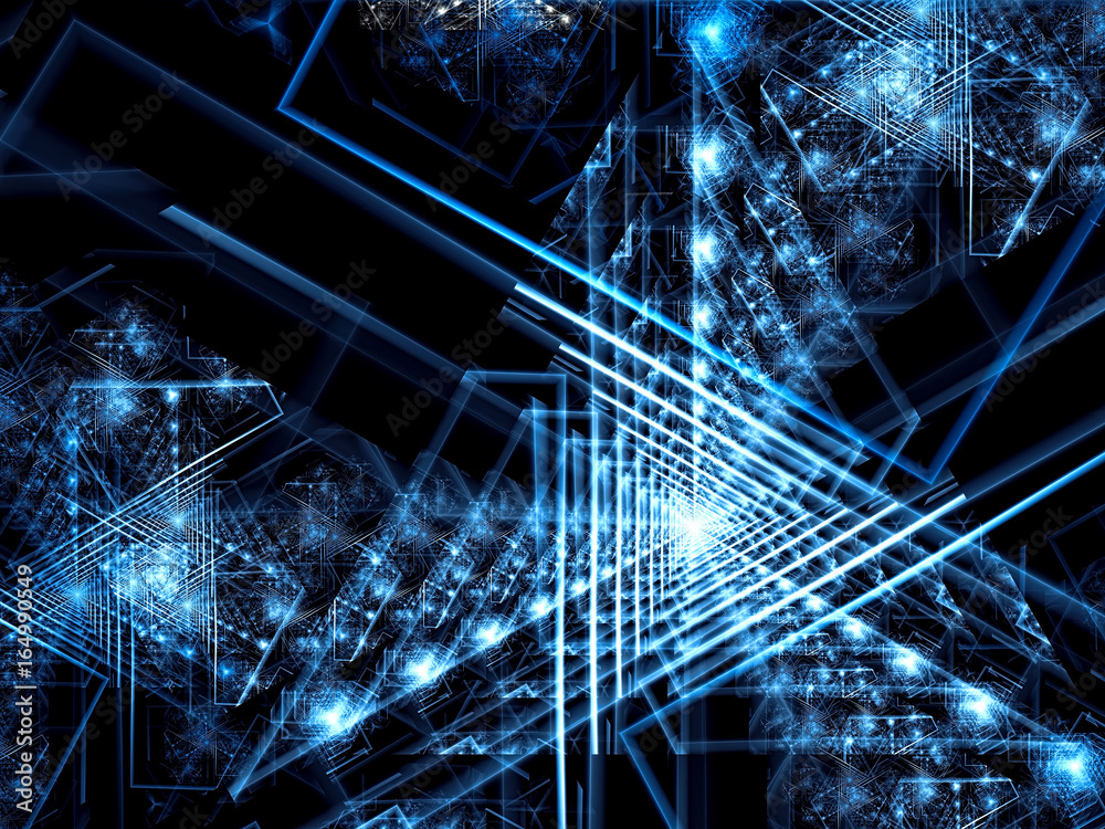 Wall mural chaotic triangles - abstract digitally generated image