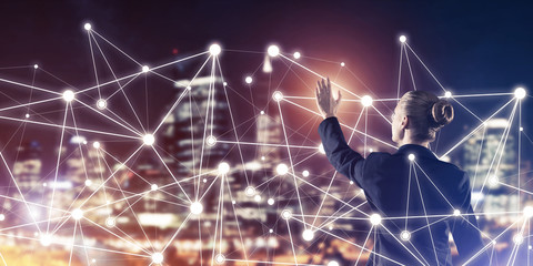 Fototapeta premium Modern wireless technologies and networking as tool for effectiv