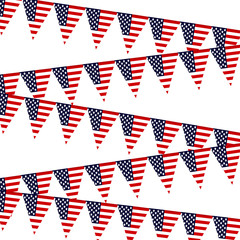 Fototapeta premium Triangular flags with the logo of America