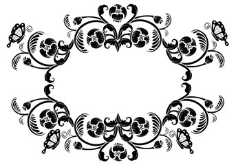 vintage flower, vector