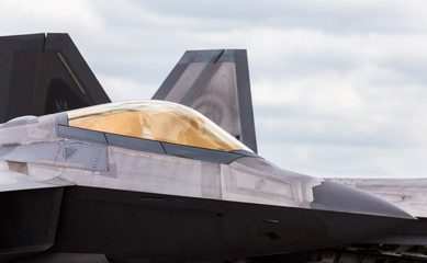 Fototapeta na wymiar Nose of a USAF F-22 Raptor