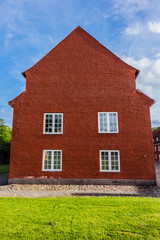 Red Storehouses at Kastellet. Copenhagen Citadel (Kastellet) dates from 1624, was founded by King Christian IV. Denmark. Kastellet is one of best preserved star fortresses in Northern Europe.