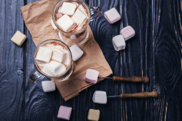 cocoa drink with marshmallows