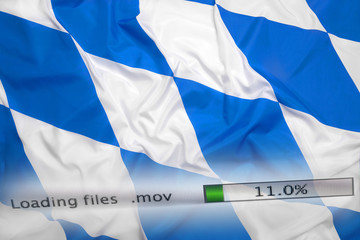 Downloading files on a computer, Bavaria flag